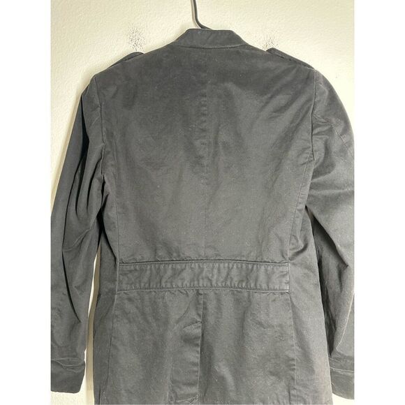 Guess Military Coat Jacket Men’s Button Up Field Black Size S Lined - Picture 5 of 15